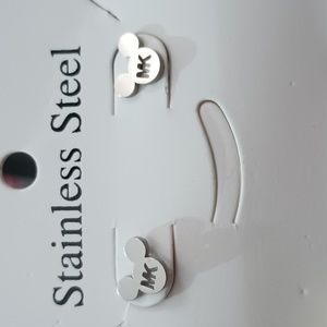 🆕 MICKEY MOUSE MK STAINLESS STEEL STUD EARRINGS